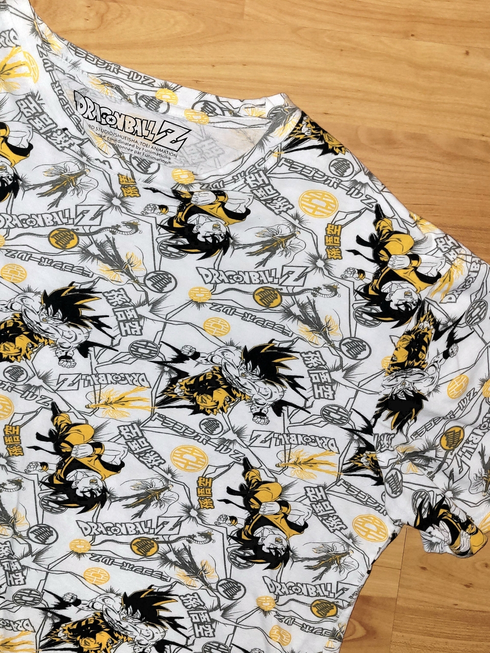 Dragonball Z AOP Goku Super Saiyan White T-shirt XL Short Extra Large
